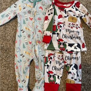 Festive Christmas Baby Pajama Set